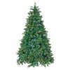 7.5ft Pre-Lit Spruce Artificial Holiday Christmas Tree for Home, Office, Party Decoration, Equipped with LED Lights, Easy Assembly, Fireproof PE+ PVC