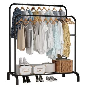 Sturdy metal twin rod drying racks, portable drying racks with shelves and hooks, heavy-duty drying racks for hanging clothes