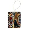 Belgian Sheepdog and Santa Claus Porcelain Ornament Christmas Tree Hanging Decorations for Home Christmas Holiday, Rectangle, Gift, Multicolor
