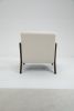 Mid Century Modern Accent Chair with Wood Frame, Upholstered Living Room Chairs with Waist Cushion, Reading Armchair for Bedroom Sunroom