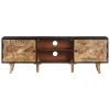 TV Stand 55.1"x11.8"x18.1" Rough Mango Wood and Solid Wood Acacia