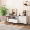 High Gloss Panel Modern TV Console, TV Stand, Entertainment Center with Storage Shelves,TV Cabinet for Living Room, Bedroom