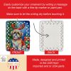 Shih Tzu Christmas Reindeer Porcelain Ornament Christmas Tree Hanging Decorations for Home Christmas Holiday, Rectangle, Gift, Multicolor