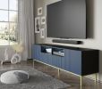 Ravenna B RTV 2D2S 79 in / 200 cm Black / Navy blue / legs Gold
