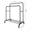 Sturdy metal twin rod drying racks, portable drying racks with shelves and hooks, heavy-duty drying racks for hanging clothes