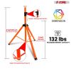 5 Core Speaker Stand Tripod Pair Floor Adjustable Up to 48 Inch DJ Studio Monitor Stands Short Pole Mount - SS HD 2PK ORG 4FT