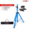 5 Core Speaker Stand Tripod Pair Floor Adjustable Up to 48 Inch DJ Studio Monitor Stands Short Pole Mount - SS HD 2PK SKY BLU 4FT BAG