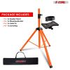 5 Core Speaker Stand Tripod Pair Floor Adjustable Up to 48 Inch DJ Studio Monitor Stands Short Pole Mount - SS HD 2PK ORG 4FT