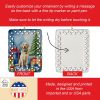 Yellow Labrador Retriever Christmas Reindeer Porcelain Ornament Christmas Tree Hanging Decorations for Home Christmas Holiday, Rectangle, Gift