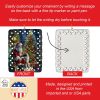 Keeshond and Santa Claus Porcelain Ornament Christmas Tree Hanging Decorations for Home Christmas Holiday, Rectangle, Gift, Multicolor
