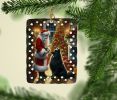 Belgian Sheepdog and Santa Claus Porcelain Ornament Christmas Tree Hanging Decorations for Home Christmas Holiday, Rectangle, Gift, Multicolor