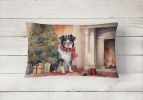 Waiting on Christmas Throw Pillow Throw Pillow for Indoor Couch Bed Outdoor Patio Washable, Australian Shepherd 1230,12Hx16W