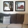 Trendy Decor 4U 2- Piece Vignette A Little Snow, Waiting for Spring Black Framed Wall Art for Living Room