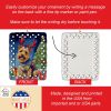 Australian Terrier Christmas Reindeer Porcelain Ornament Christmas Tree Hanging Decorations for Home Christmas Holiday, Rectangle, Gift, Multicolor