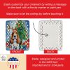 Basset Hound Christmas Reindeer Porcelain Ornament Christmas Tree Hanging Decorations for Home Christmas Holiday, Rectangle, Gift, Multicolor