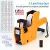 8 Digits Price Numerical Tag Gun Price Label Marker Tagger MX-5500 w/ Sticker Labels Refill Ink for Office Supermarket Retail Shop Grocery Store