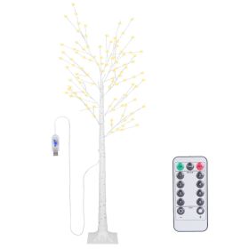 Lighted Birch Tree Artificial White Birch Twig Tree with 8 Warm White Lighting Modes for Wedding Party Christmas Holiday Festival Home Decoration (Option: 1.8m)