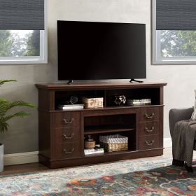 Retro TV Stand with Storage for TVs up to 65'' Mid Century Modern TV Stand & Entertainment Center with Shelf, TV Stand for Media (material: MDF, Color: Espresso)