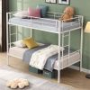Bunk Bed Twin Over Twin Size with 2 Ladders and Full-Length Guardrail, Metal, Storage Space, No Box Spring Needed, Noise Free, Black