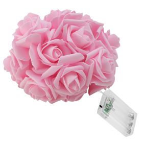 40 LEDs Rose Flower String Lights 10ft/3m Battery Operated Decorative Lights for Anniversary Valentine\'s Wedding Bedroom (Option: Pink)